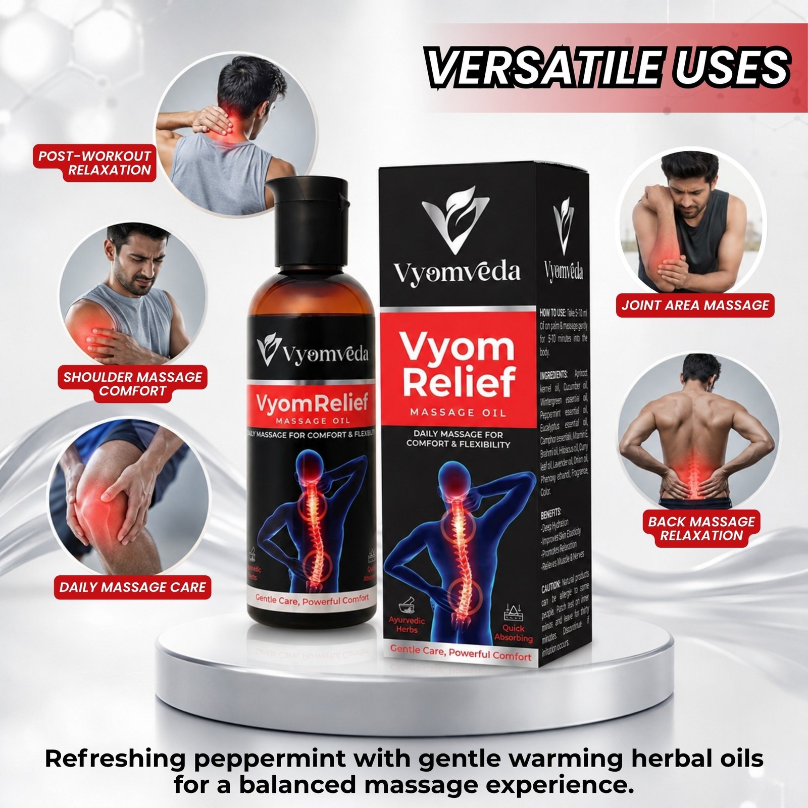 VyomRelief uses for body massage